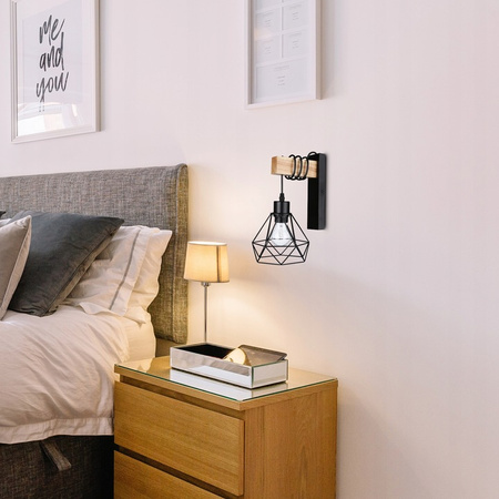 Lampa Ścienna Wisząca Kinkiet Spot E27 Czarny Brązowy Otto Masterled