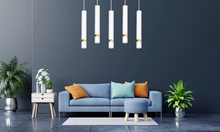 Lampa wisząca JOKER BIAŁY ZŁOTY 5x GU10 MILAGRO Metal styl nowoczesny