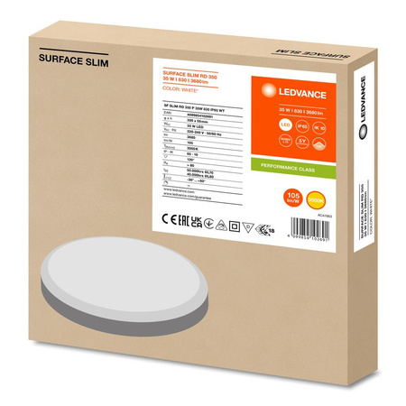 Plafon LED Lampa Sufitowa 35W 3680lm 3000K Ciepła Natynkowa Biały 35cm Surface Ledvance