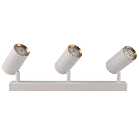Oprawa Ścienno-Sufitowa Reflektor Punktowy 3x GU10 Biała Złota NICEA Sanico Goldlux