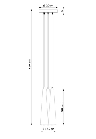 Lampa Sufitowa Wisząca Zwis 3x GU10 Tuba Ruchoma Geometryczna Brązowa Skandynawska Sula Sollux