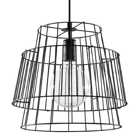 Lampa Sufitowa Wisząca Zwis E27 Żyrandol Geometryczna Czarna Industrialna Gate Sollux