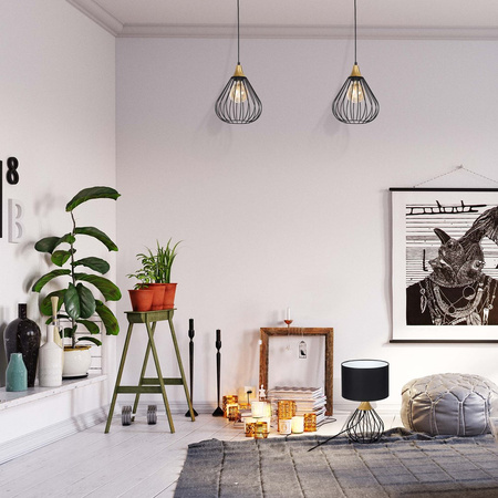 Lampa wisząca czarna MiLAGRO KANE 1x E27