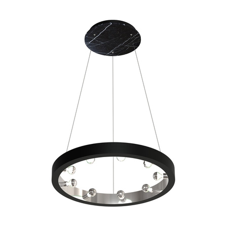 Lampa wisząca CASSIOPEIA 9xE14 Okrągła Rama Czarna Chrom MZ5031 Milagro by Maciej Zień