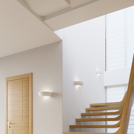 Lampa Ścienna Kinkiet Góra Dół E27 Półokrągła Biała Nowoczesna Oskar Sollux