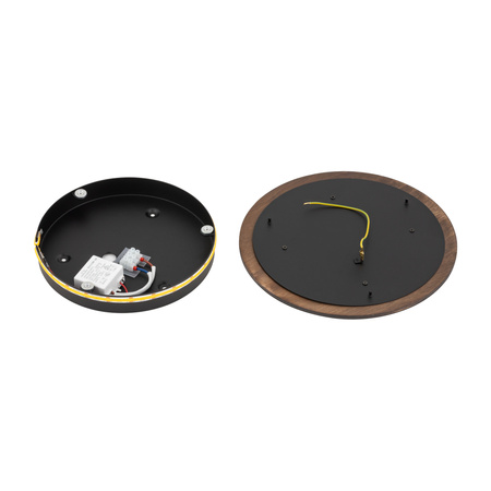 Kinkiet Ścienny Lampa Natynkowa LED 10W 130lm 3000K Ciepła Brązowa Skandynawska RING TIMBER LED M 11290 Nowodvorski