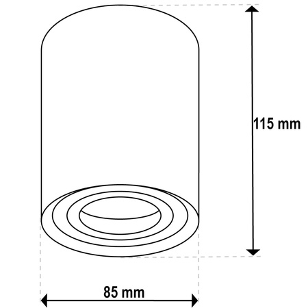 Oprawa Natynkowa HALOGENOWA Spot Tuba Ruchoma GU10 Okrągła Biała 115mm AMAT-L LUMILED