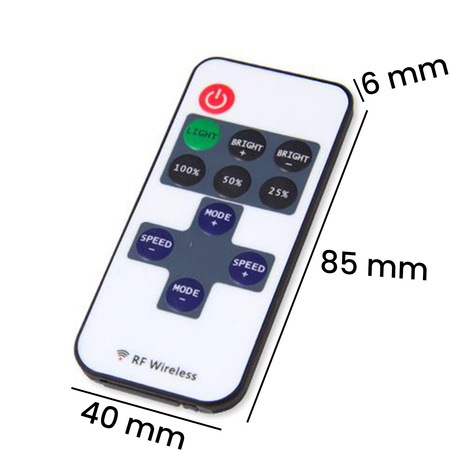 Ściemniacz Do Taśm LED Sterownik Radiowy z Pilotem MINI RF DC 6A