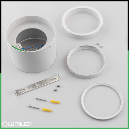 Oprawa Natynkowa HALOGENOWA SPOT TUBA Ruchoma GU10 AR111 Okrągła Biała 100mm TELES LUMILED