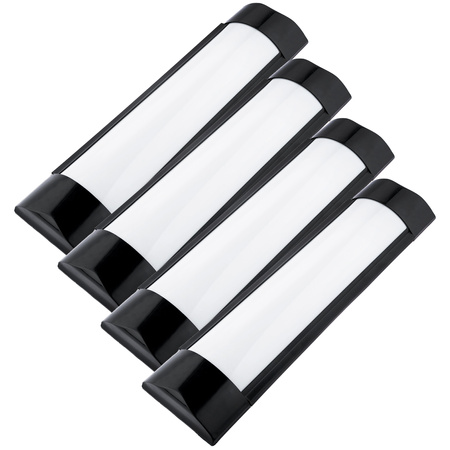 4x Lampa LED Panel Oprawa Natynkowa Belka Czarna 30cm 9W 6500K Zimna Barwa