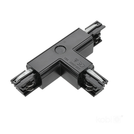 Łącznik do Szynoprzewodu 3-Obwodowy T Zewnętrzny Czarny Kobi