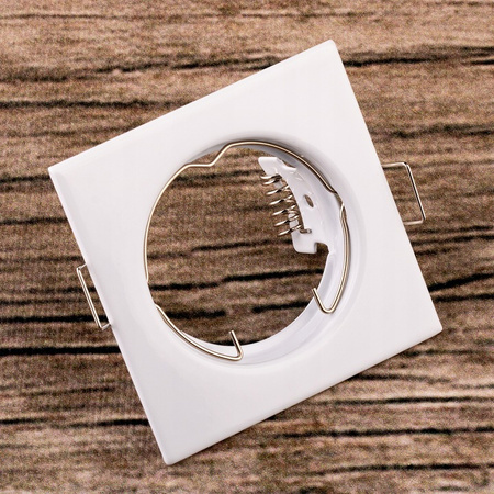 Oprawa HALOGENOWA Podtynkowa Stała Kwadrat  PAVO Biała Blacha MR16 GU10