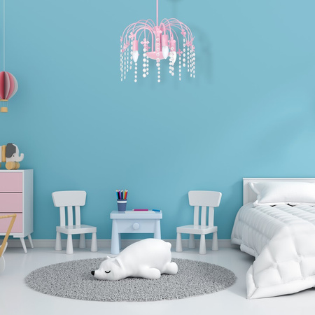 Lampa Sufitowa Żyrandol LAURA 3xE14 Różowa Milagro