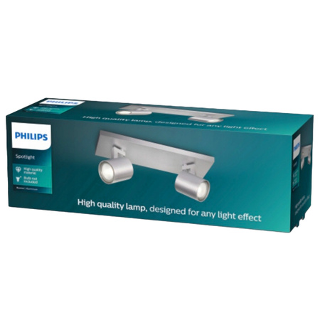 Lampa Sufitowa Reflektor Natynkowy 2x GU10 Aluminium Runner Philips
