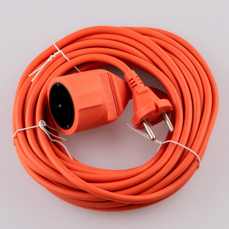 Przedłużacz Ogrodowy Kabel Budowlany Pojedynczy 1 Gniazdo 10m Pomarańczowy Sznur GRIDEN Lumiled