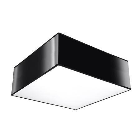 Lampa Sufitowa Plafon E27 Kwadratowa Czarna Minimalistyczna Horus Sollux
