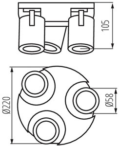 Oprawa lampa sufitowa LAURIN 3xGU10 czarna Kanlux