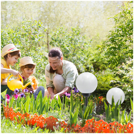 Lampa Solarna Ogrodowa Słupek Zewnętrzny Stojący LED 6500K Zimna IP44 Czarny Sphere Kobi