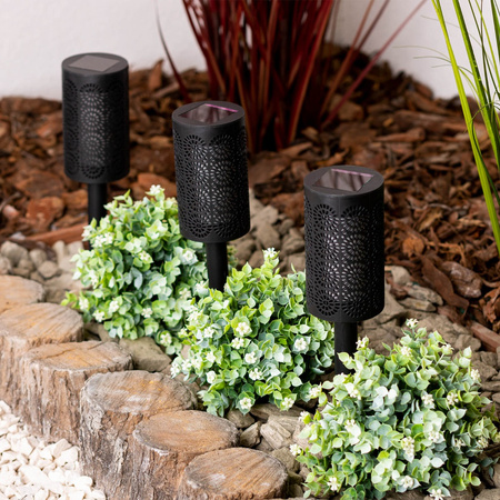 Lampa Solarna Ogrodowa LED Wbijana Pochodnia 39cm IP44 Czujnik Zmierzchu