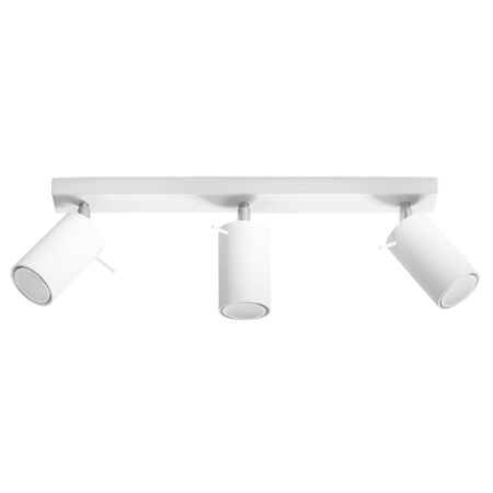 Lampa Sufitowa Oprawa Natynkowa SPOT TUBA Reflektor 3x GU10 Tubularna Biała Nowoczesna Ring Sollux