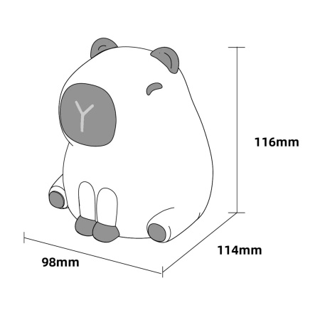 Lampka Dekoracyjna LED 1W 3000K RGBW Beżowy Ściemnialna Kapibara Sanico Goldlux