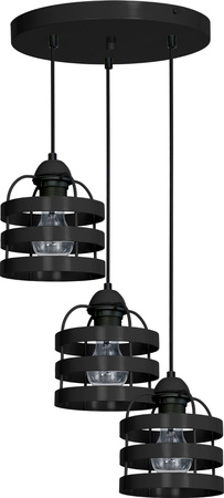 Lampa Wisząca Sufitowa LARS Czarna 3xE27 Milagro