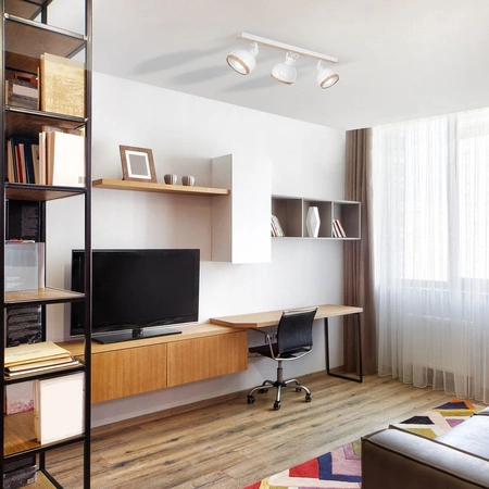 Lampa Sufitowa OVAL Biała 3xE27 Listwa Milagro