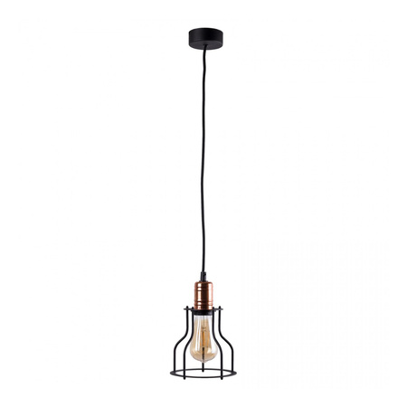 Lampa Sufitowa WORKSHOP 6336 Nowodvorski Czarno-Miedziana E27 Wisząca Stal ?15 cm Loftowa