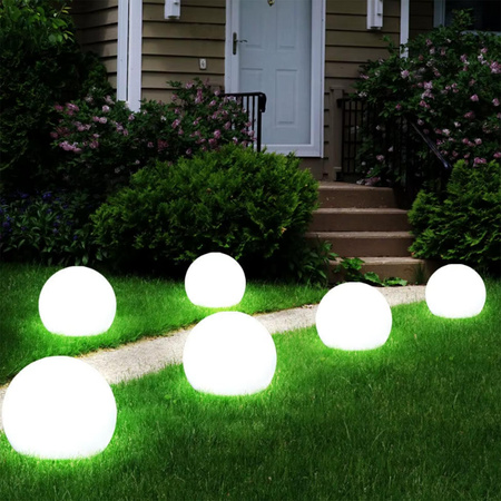 Lampa Solarna Ogrodowa LED Wbijana Ozdobna Naziemna Lampka Kula Zewnętrzna