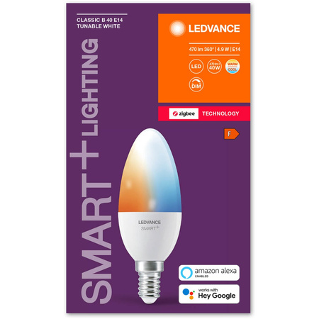 Żarówka LED E14 B40 4,9W 470lm CCT LEDVANCE SMART+ ZigBee Ściemnialna