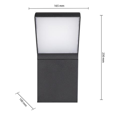 Kinkiet Ogrodowy Elewacyjny Lampa Zewnętrzna LED 12W 4000K IP54