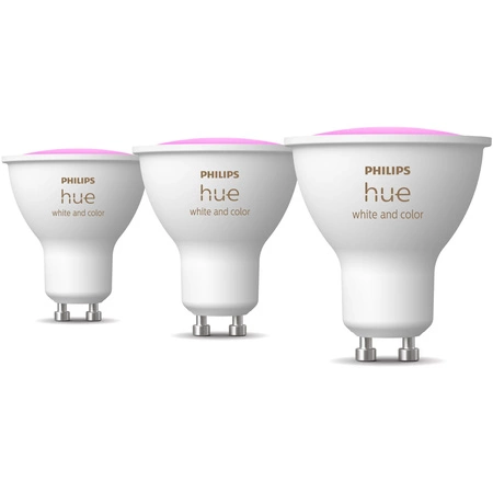 3x Żarówka LED GU10 Reflektor 4.2W = 50W 400lm 2000-6500K CCT + RGB SMART Inteligentna Bluetooth ZigBee White and Color Ambiance Philips HUE