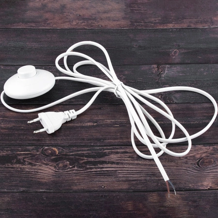 Włącznik przełącznik nożny z przewodem biały