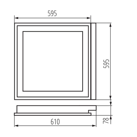Panel LED Lampa Sufitowa G13 60x60cm Kwadratowa Podtynkowa Biała REGIS Kanlux