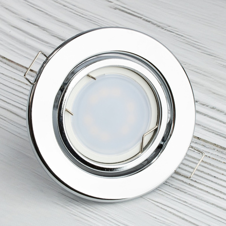 Oprawa HALOGENOWA Podtynkowa Ruchoma Okrągła Chrom Blacha GU10 MR16