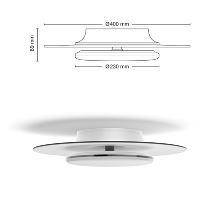 Lampa Sufitowa Plafon LED 30W 3100lm 2700K Biała Garnet Philips