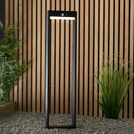 Lampa Solarna Ogrodowa LED Stojąca Ozdobna Słupek Czujnik Ruchu i Zmierzchu IP54 4000K