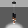 Lampa Sufitowa Oprawa Natynkowa SPOT TUBA 3x GU10 Wisząca Zwis Tubularna Czarna Miedź Nowoczesna Loopez Sollux