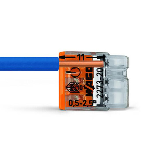 Złączka Instalacyjna Szybkozłączka 2273-203 na Drut 3x0,5-2,5mm WAGO