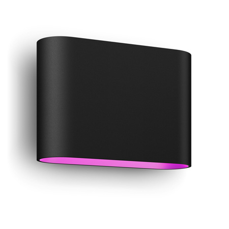 Kinkiet Ogrodowy LED Lampa Zewnętrzna Elewacyjna 20.4W 1020lm IP44 White and Color Ambiance RGB + TW Czarna Inteligentna SMART Zigbee Bluetooth Dymera Philips HUE