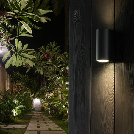 Kinkiet Ogrodowy Elewacyjny Lampa Zewnętrzna 2xGU10 ALLIUM Czarna LUMILED