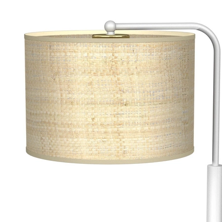 Lampka Biurkowa Stołowa MARSHALL Biała Rattanowa 1xE27 Milagro