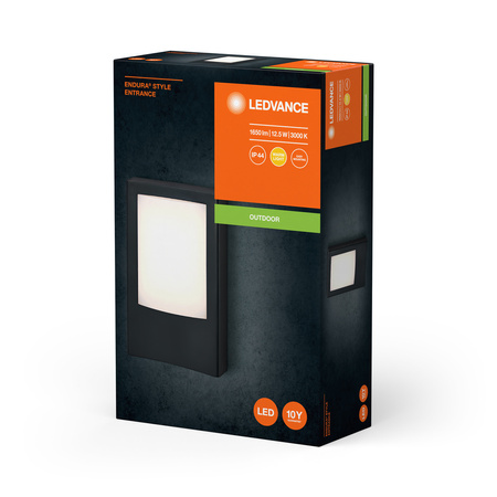 Lampa Ogrodowa Zewnętrzna Kinkiet Elewacyjny LED 12.5W 900lm 3000K IP44 Szary Endura Ledvance