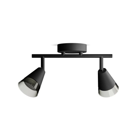 Lampa Sufitowa Reflektor Natynkowy 2x GU10 Czarna Cleft Philips
