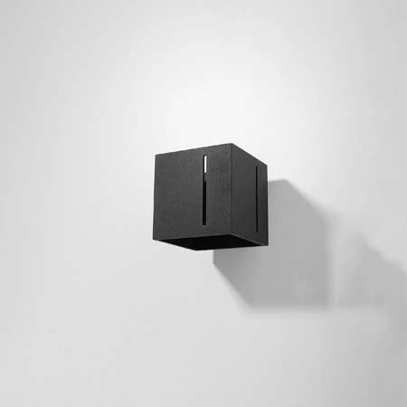 Lampa Ścienna Kinkiet Kostka G9 Kwadratowa Czarna Nowoczesna Pixar Sollux