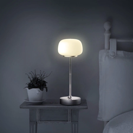 Lampka Stołowa LED Biurkowa Dekoracyjna 1.8W 150lm 2700K Ciepła Srebrna Rimini Sanico Goldlux