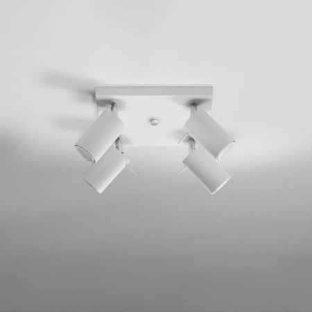 Lampa Sufitowa Oprawa Natynkowa SPOT TUBA Reflektor 4x GU10 Tubularna Biała Nowoczesna Ring Sollux