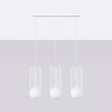 Lampa Sufitowa Wisząca Zwis 3x G9 Nieregularna Biała Nowoczesna Brina Sollux