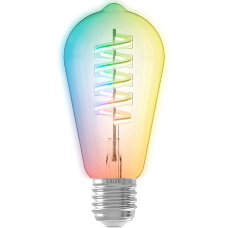 Żarówka LED E27 ST64 Edison SMART WiFi 4,9W 280lm RGB + Ciepły Biały TUYA Filament CALEX