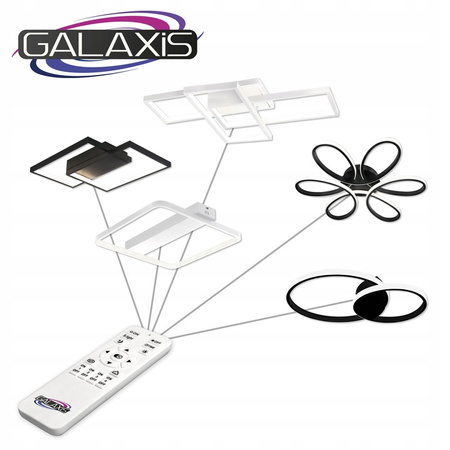 Lampa sufitowa PLAFON LED żyrandol GALAXIS ARIES 54W 3000K-6500K czarny + pilot